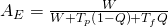 A_{E}=\frac{W}{W+T_{p}\left(1-Q \right)+T_{f}Q}